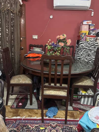 Sheesham wood top revolving with 8 chairs