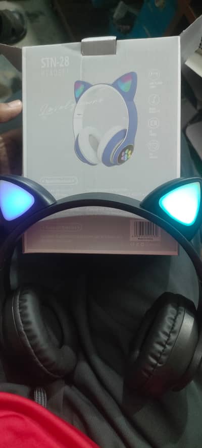 Wireless Cat Ear Gaming Headset with LED