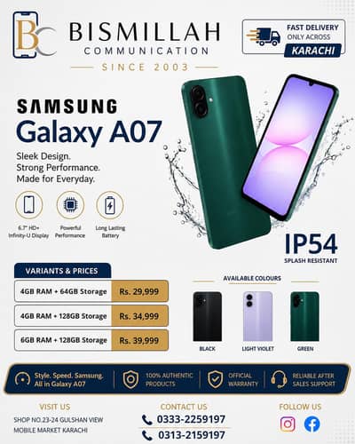 A07 SamSunG All Models BoxPack Official One Year Warranty
