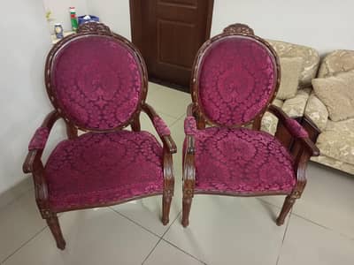 2 wooden chairs