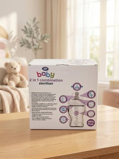 Boots Baby 2 in 1 Combination Steriliser Brand New 2 Feeding Bottles