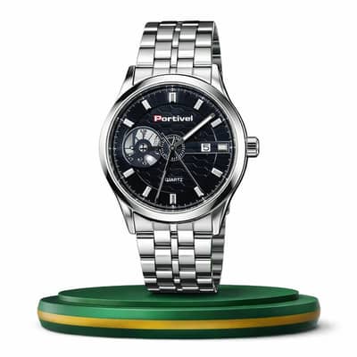 Men Stainless Steel Watch With Date Working Heavy Weight - Portive