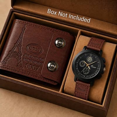 Set Of Watch & Wallet (Without Box)  - Watches For Men - Wallets