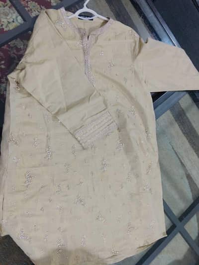 Golden light embroidered kurta