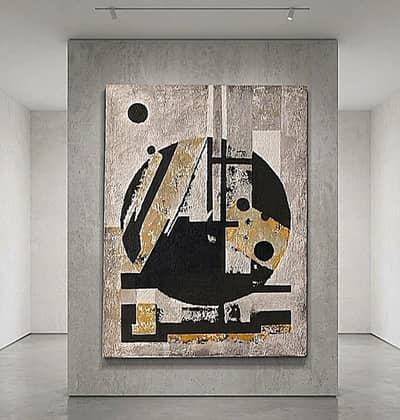 Large Modern Abstract Canvas Painting – Textured Minimalist Wall Art