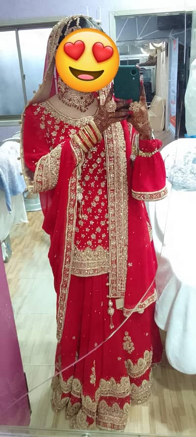 Red bridal lehenga available for sale 