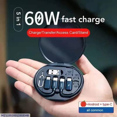 6-in-1 Wireless Charger &Card Holder Black