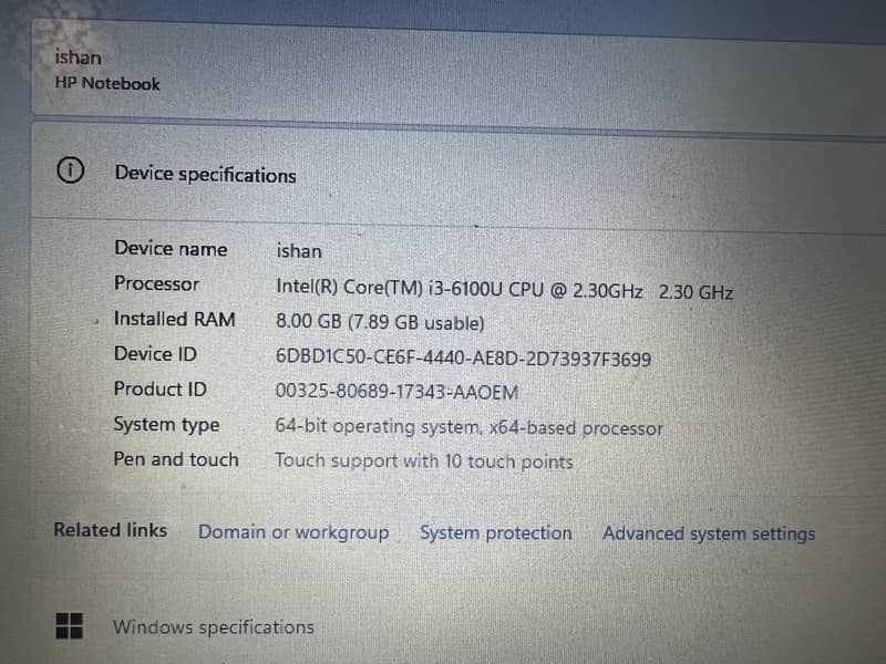 Hp Note Book with touch Screen 3