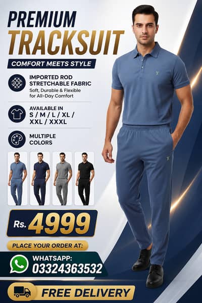 Imported Rod Stretchable Fabric TRACKSUIT FOR MEN