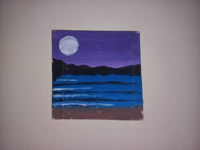 beautiful wall hanging with purple background.    please don't call