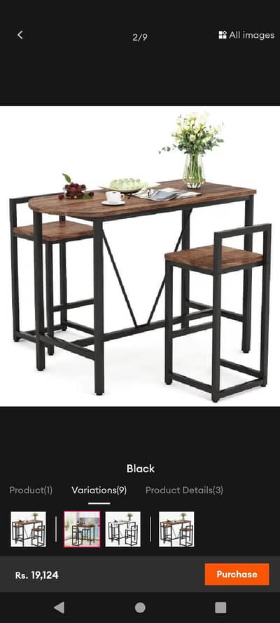 Kids Dinning table with 4 stools