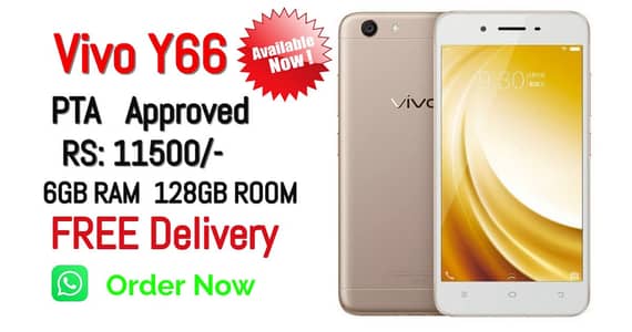 Vivo Y66 PTA Approved 6GB + 126GB With Box 10by10 With Warranty