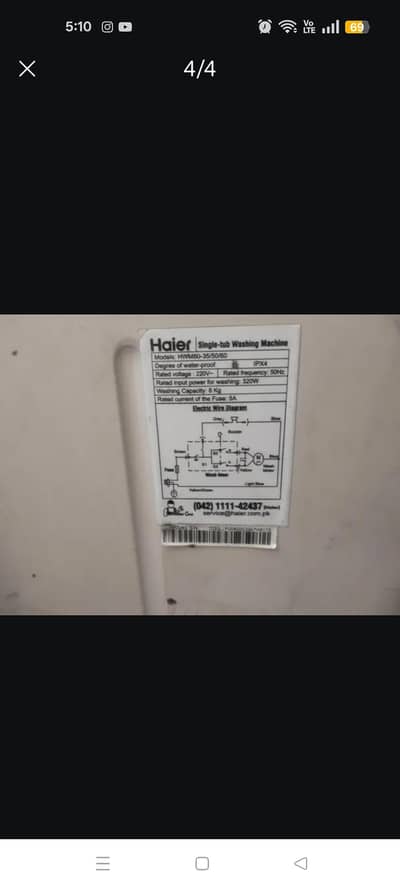 haier 8.0 kg washing machine good condition