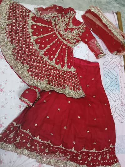 Bridal Red Frock Lehenga