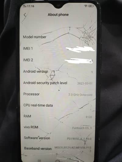 Vivo y17 pta prove All ok only Mobile ha