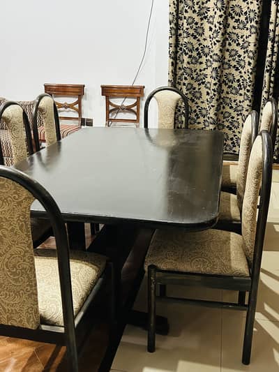 Premium Dining Table with Upholstered Chairs.