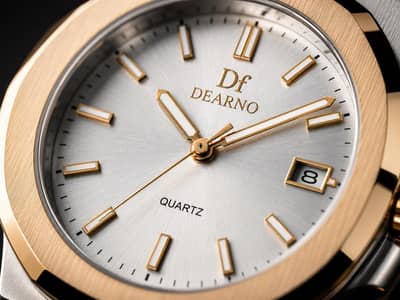 Dearno Df Black Dial Gold Bezel Watch