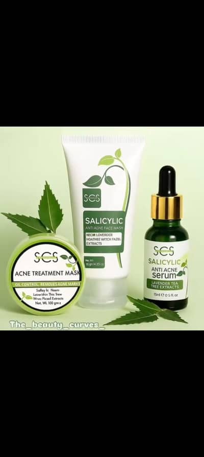SCS Acne kit - face wash , mask and serum  | 100% original