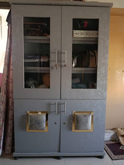 Modern 4-Door Crockery Divider / Showcase Cabinet for Sale