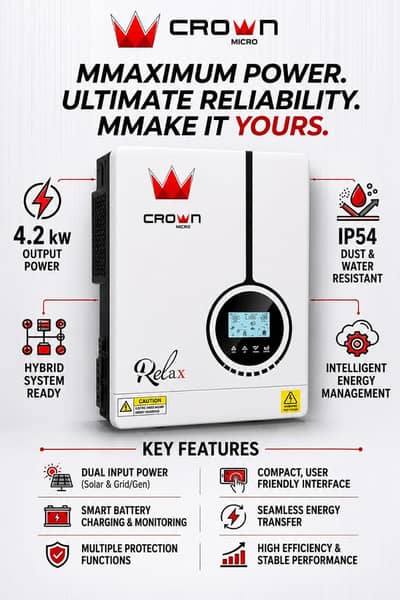 Crown Hybrid Solar Inverter 4.2KW 6.2KW 10.2KW Available | MPPT | WiFi
