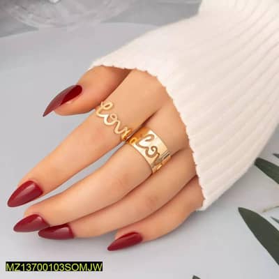 Golden love ring 2 set Adjustable Pakistani style