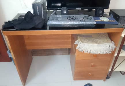 wooden table and tree drawer