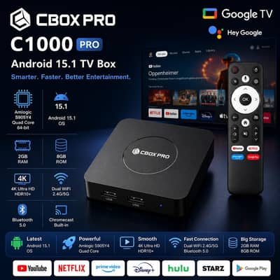 CBox Android Tv Box with voice remote – 8GB+128GB Android 13 4K