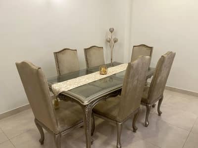 dinner table set for 6