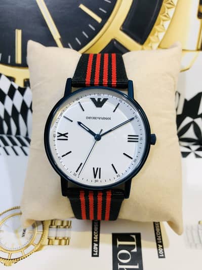 ARMANI-ORIGINAL-NEW WATCH-NYLON STRAP-SEIKO CITIZEN CASIO FOSSIL OMAX