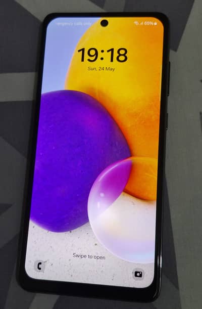 Samsung Mobile A72 is in good condition 8/10.