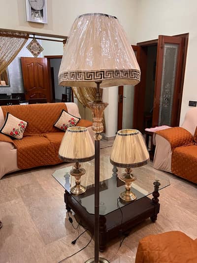 Fancy Floor Lamp + 2 Table Lamps