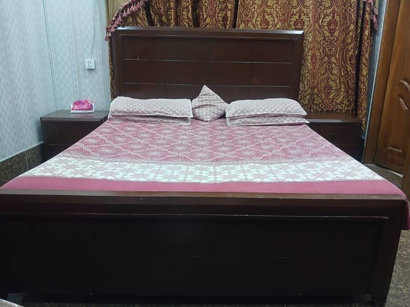 Solid Bed with Side tables. without mattress 2