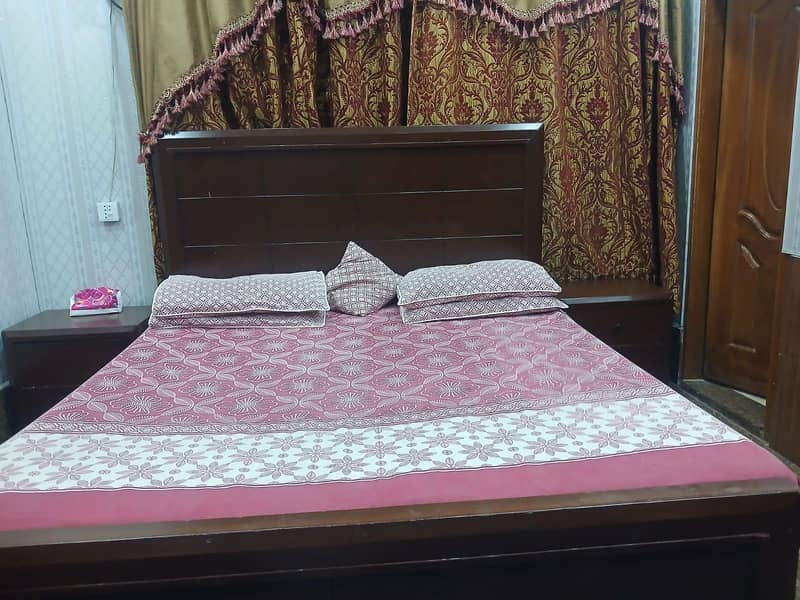 Solid Bed with Side tables. without mattress 3