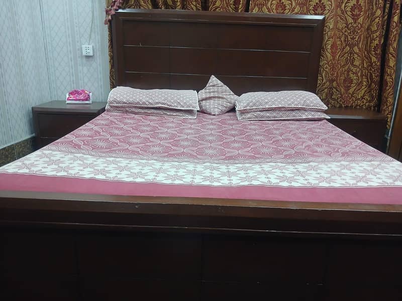 Solid Bed with Side tables. without mattress 5