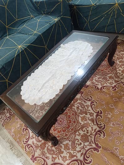 wooden & glass table