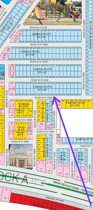 Plot No. 310 in A Block 5 Marla available for sale
