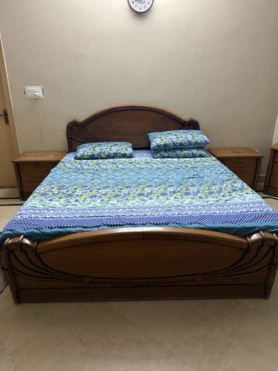 Used good wooden bed and dressing table with 3 seater & 1 seater sofa