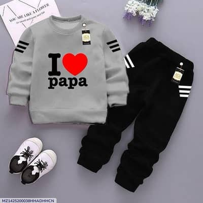 Kids Fleece Tracksuit I Love Papa 1-12 years