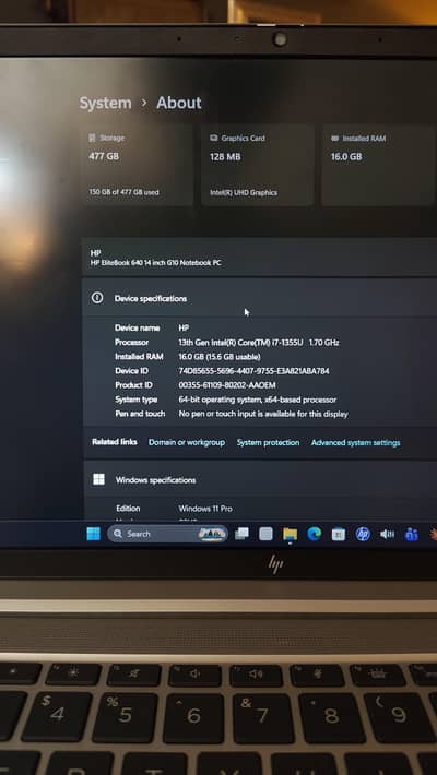 HP EliteBook 640 G10 13th Gen Core i7 14 inches (16GB-512GB)