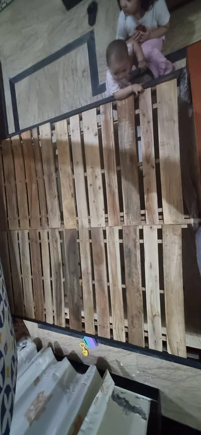 For Sale: King Size Bed with Mattress - 1 Year Used