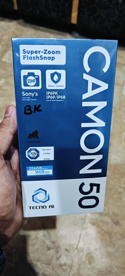 Tecno Camon 50 Box pack Black Color