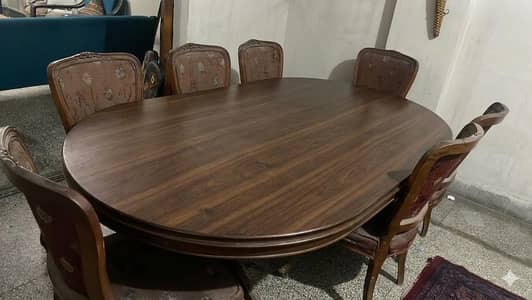 Elegant 8-Seater Solid Wood Oval Dining Set – Victoria Design