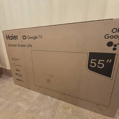 Haier QLed 55 inch with Google Tv, Used only on two multi national pr