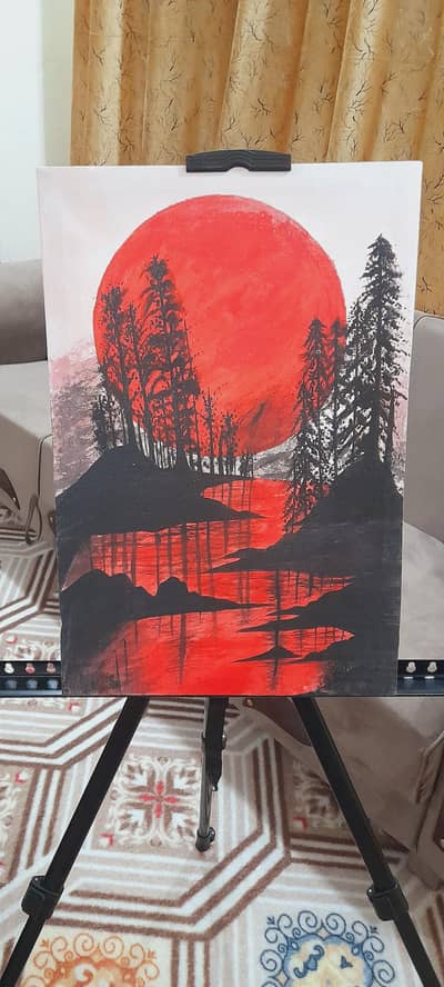 Crimson Silence(18×12)cotton canvas ,with varnish
