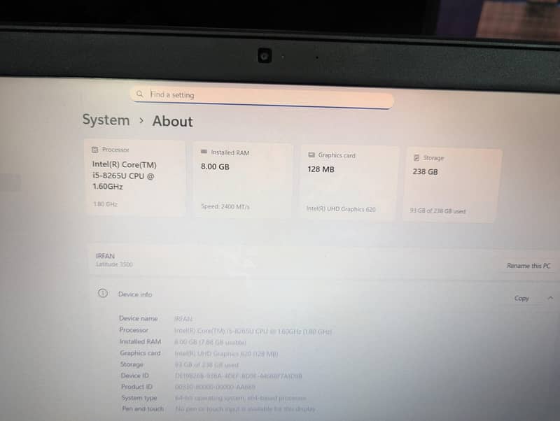 Dell i5 8th generation 1