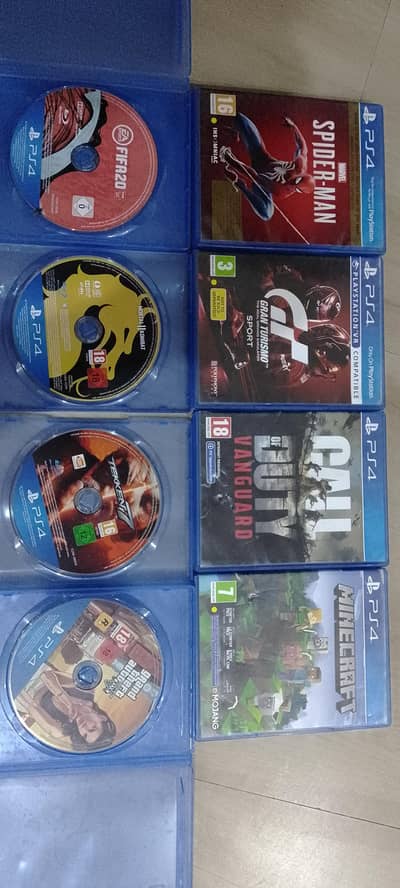 8 Games cds for ps4, ps4pro playstation games