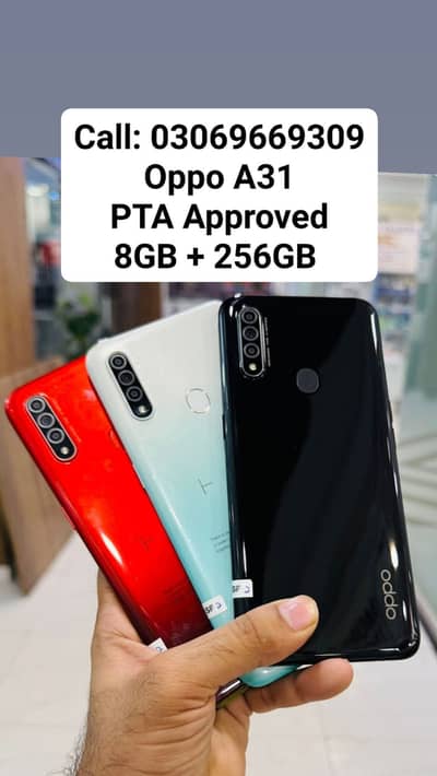 Oppo A31 PTA Approved 8GB + 256GB With Box 10by10 With Warranty