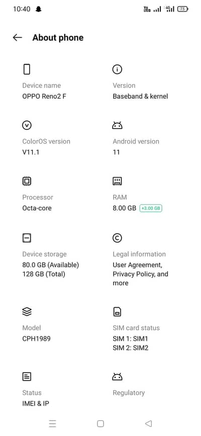 oppo Reno 2 condition 10 condition