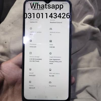 Realme c21 3gb 32gb pta approved