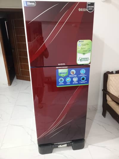 Orient Marvel Glass Door 380 Ltr Blaze Red, 35% Energy Efficient